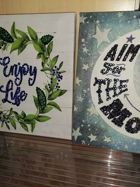 Bejeweled Wall Art Pair - Blue & Green Accents